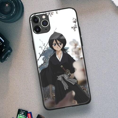 Rukia Kuchiki Bleach Manga Anime Soft TPU Glass Phone Case for IPhone SE 6s 7 8 Plus X Xr Xs 11 12 Mini Pro Max Samsung Redmi