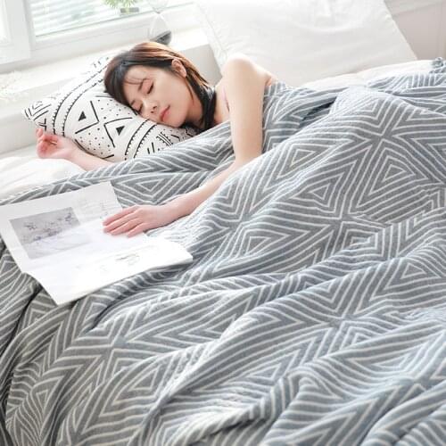 Children Adults Cotton Gauze Muslin Travel Blanket Airplane Home Soft Summer Nap Throw Coverlet For Sofa Or Bed