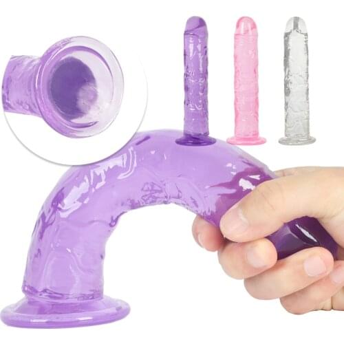 Erotic Soft Jelly Dildo Anal Butt Plug Realistic Dick Strong Suction Cup Adult Toys G-spot Orgasm Big Penis Sex Toys For Woman