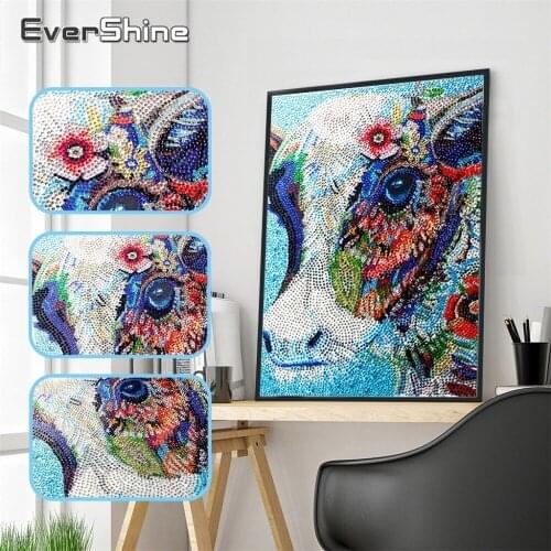 EverShine Special Shape DIY Diamond Painting Cattle Picture Rhinestones Diamond Embroidery Sale Animals Cross Stitch Bead Kits
