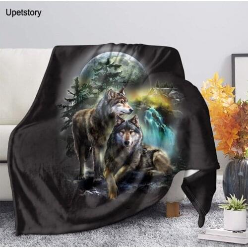 Upetstory Wolf Fleece Blankets 3D Full Printed Adults Fashion Quilts Home Office Washable Duvet Casual Kids Girls Sherpa Blanket