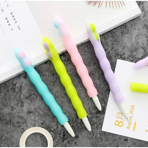 Kawaii Colorful Peas Gelpen Cute Creative Silicone Gel Pen No Face Man Gelpen 0.5mm School Office Stationery Gift Smooth Writing