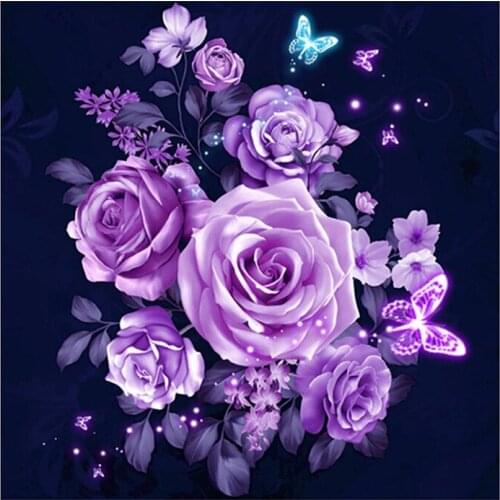 Diamond Embroidery Flowers Diamond Painting Cross Stitch Kits Rose Full Square Resin Diamond Mosaic Home Decoration