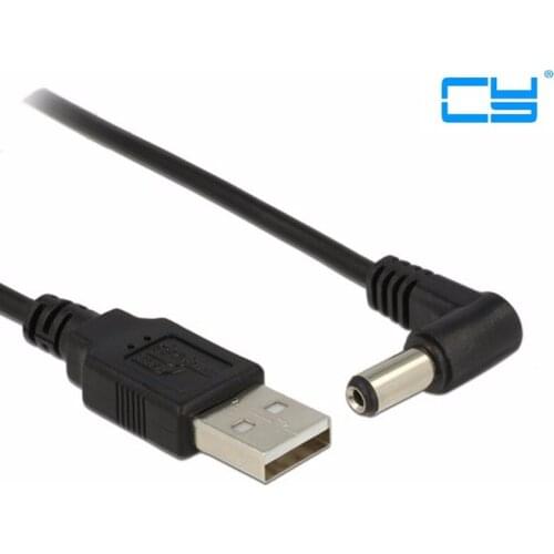 Elbow 90 degrees charge line USB to DC5.5 * 2.1mm copper router power cord cable