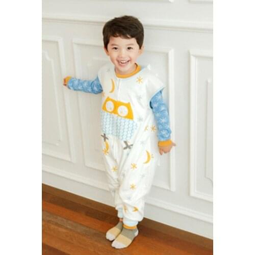 New Toddel Boys Girls Cotton Blanket Sleepers/ Vest Sleeping Bag /Leg Apart Romper Jumper 1piece Nightwear 1-3T 5-7T