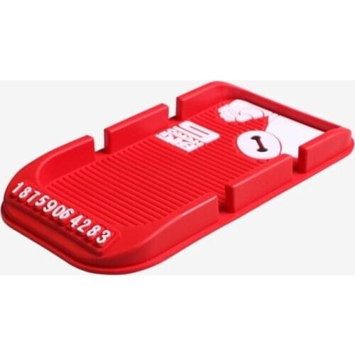 King Size PVC Rubber Non Slip Car Mat Mobile Smartphone Double Stand Holders Auto-Use Anti-Skid Support Vehicle Carefree Parking