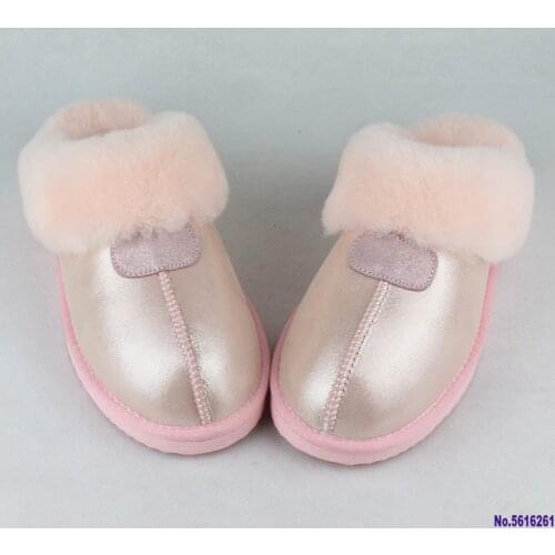 Natural Sheepskin Fur Slippers Fashion Female Winter Slippers Women Warm Indoor Slippers Top Quality Soft Wool Lady Home Shoes