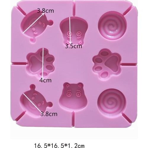 Cute Round Variety Pet Silicone Lollipop Molds Jelly and Candy Molds Cake Mold Cake Decorating Form Silicone Bakeware