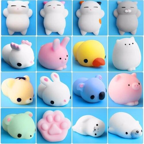 Cute Soft White Seal Stress Relieve Squeeze Healing Toy Adult Kids Gift