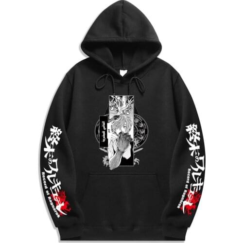 Fashion Anime Record Of Ragnarok Printed Hooded Harajuku Sweatshirt Casual Loose Soft Pullovers Men Hoodie
