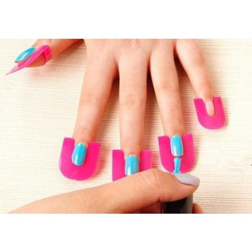 Fashion Hot 1 Set/26Pc Pro Manicure Finger Nail Art Case Design Tips Cover Polish Shield Protector Tool