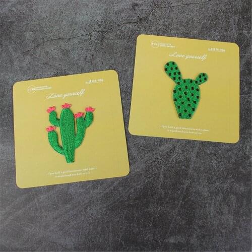 AHYONNIEX Cactus Patch Sew On Badge Full Embroideried Applique Sewing Patch for Purse Bag Clothes Stickers Iron On Patches
