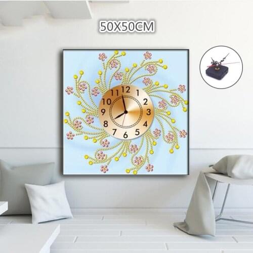 New 3D Special Shaped Diamond Embroidery frower Wall Clock 5D Diamond Painting Cross Stitch Watch Diamond Mosaic Decor