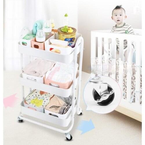 Mobile trolley bedroom living room and bathroom household multilayer storage rack