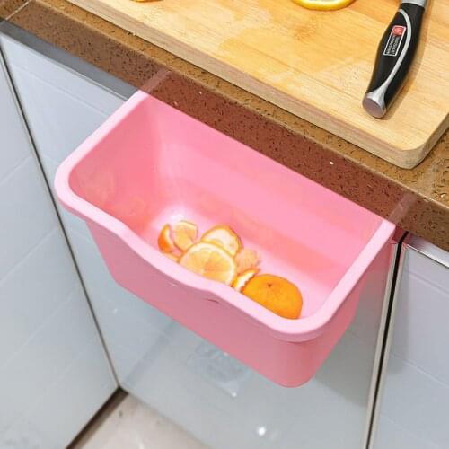 Plastic Basket Hanging Trash Can Waste Bin Garbage Can Storage Box Trash Storage Desktop Kitchen Holder Cabinet Door Storage Box