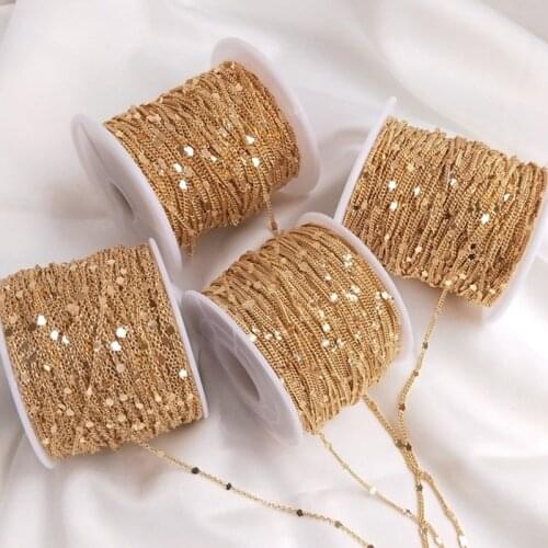 Plated 14K True Gold Filled Color Retention 1.5MM Link Necklace Chains DIY Jewelry Making Accessories Jewellery Findings