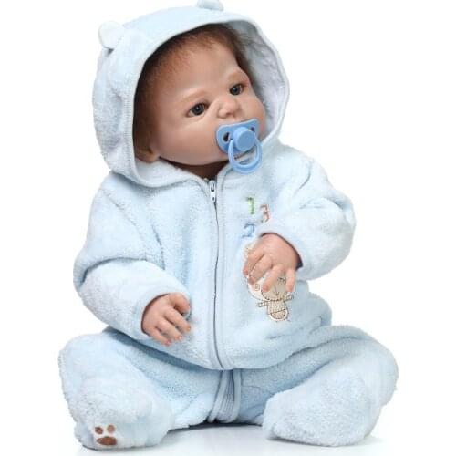 Full silicone reborn doll toys, 57CM real bebe reborn boy dolls with clothing kids child brithday gift toys boneca reborn