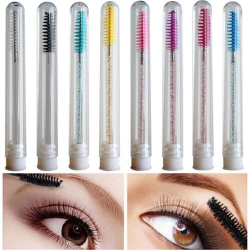 Portable Spiral Mascara Wands With Bottle Eyebrow Glitter Eyelash Brush Mascara Stick Applicator Beauty Makeup Tool Professional