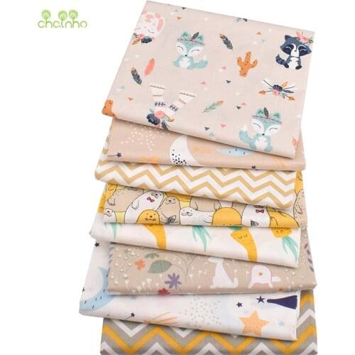 Printed Twill Cotton Fabric,Patchwork Cloth For DIY Quilting Sewing Baby&Childs Bedclothes Material,MilkTea Color Series
