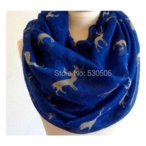 Christmas Deer Scarf Silky Scarf Infinity Scarf For Woman Loop Scarf Accessory