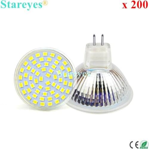 FedEX Free Shipping 200 pcs 3528 SMD 60 LED 4W MR16 DC12V LED Spot light Bulb Epistar chip Downlight lamp led light Lighting