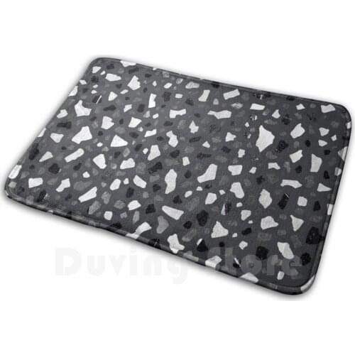 Terrazzo Dark Grey Carpet 948 Carpet Terrazo Vintage Pattern Seamless Marble Stone Fashion Mosaic