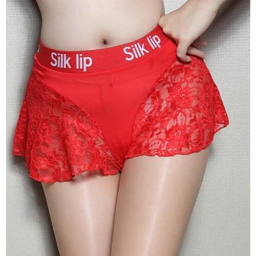 Women Skirted Panties Ladies Sexy Ultra-thin Lace Mesh Sheer Underwear Lingerie Knicker Short Culottes Panties Lingerie Thongs