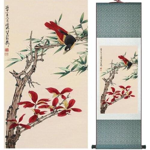 Home Office Decoration Chinese scroll painting birds painting Chinese wash paintingPrinted painting052110