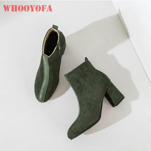 Brand New Sexy Green Black Women Ankle Boots Flock Vogue Zip High Heels Lady Dress Shoes Plus Big Small Size 11 32 43 46
