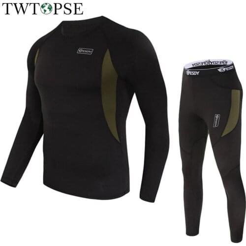 TWTOPSE Winter Skateboarding Skiing Underwear Set Warm Fleece Sports Compression Tracksuit Men Women Cycling Bike Hiking Fishing