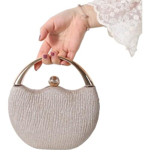 2022 Retro Glitter Portable Banquet Bag Fashion Arc Dinner Bag Wedding Bag Party Beaded Bag Evening Bag Fashionable Purses