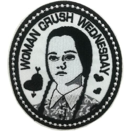 3.54" Wednesday Badge TV Series movie Embroidered iron on patches for clothing clothes halloween costume