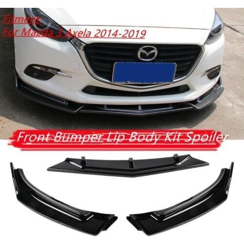 3pcs/set Car Front Bumper Splitter Lip Spoiler Diffuser Guard Protector Cover For Mazda 3 Axela 2014-2019