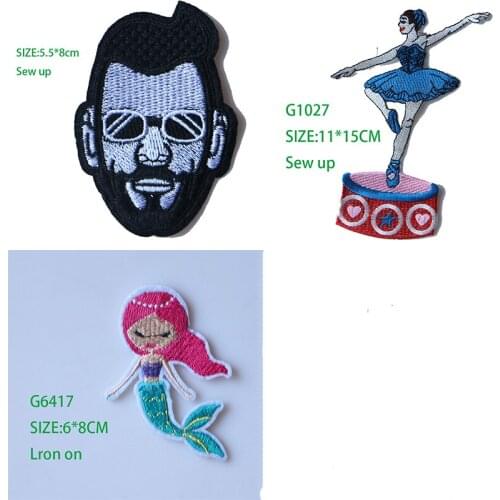 3D Handsome man Dancing woman Mermaid Patch for Clothing Sticker for Children Boy Girl DIY Patches T-shirt Heat Transfer Badges