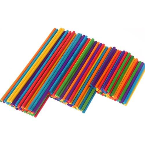 50Pcs Color Round Wooden Sticks Kindergarten Children Hand Material Creative Wood DIY Crafts Kids Gifts Decoupage Wood Ornaments
