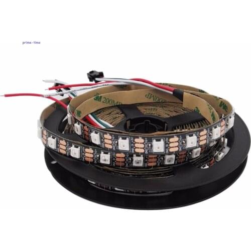 5M WS2812B IC 60LED/M Pixel LED Strip RGB Dream Color Individually Addressable DC5V IP20 Non-Waterproof Black PCB