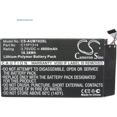 Cameron Sino 4900mAh Battery C11P1314 for Asus K00F, Me102, Me102a, Memo Pad Me102, Memo Pad Me102a