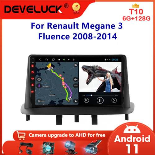 Android 10 2 Din Car Radio Multimedia Player For Renault Megane 3 Fluence 2008 - 2014 GPS Navigation WIFI stereo DVD Head unit