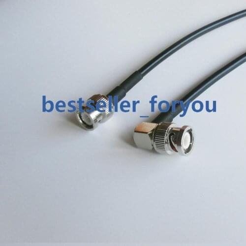 BNC Q9 Male Straight To BNC Q9 Male Right Angle Pigtail Cable RG58 50cm 20inch Cctv