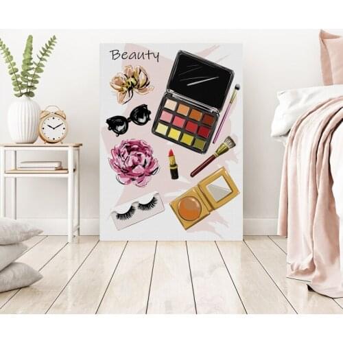 Home Decor Canves Painting Print Fashion Makeup Artist Gift Teen Girl Glam and Trendy Girly Wall Art