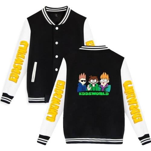 Eddsworld Print Autumn Winter Holiday Preppy Unisex Youthful vitality Clothes Novelty Chic Kawaii Style Baseball Uniform