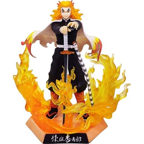 Demon Slayer GK Anime Action Figure Model Rengoku Kyoujurou 20CM PVC Statue Battle Collection Toys Desktop Decoration Figma