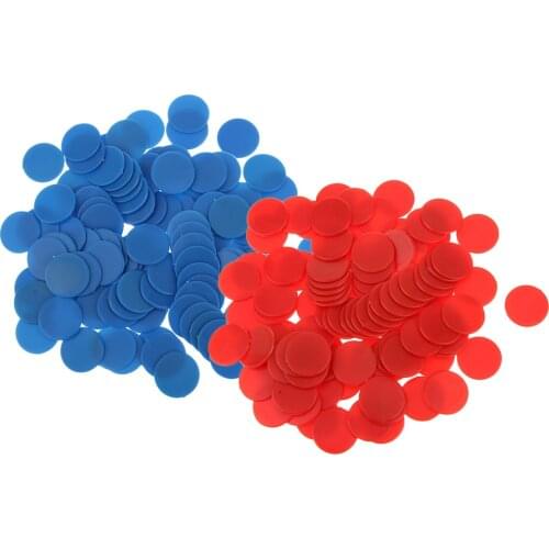 200pcs Counters Game Chips Currency for Casino Board Game Teaching Toy Kid Learning Number Red Blue