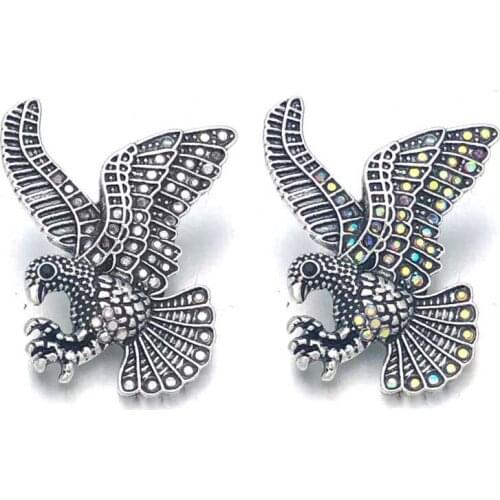 Hot w448 Eagle 3D 18mm 20mm Metal Snap Button For Bracelet Necklace Interchangeable Jewelry Women Accessorie Findings