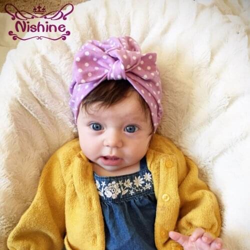 Nishine Cotton Dot Kids Hat Children Caps Unisex Girls Boys Hats Newborn Photography Props Candy Color Beanies Accessories