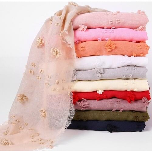 Cotton Hijab Scarf Women Muslim Plain Shawl And Wraps Head Scarf Fashion islamic Plain Headband Female Pashmina Long Scarves