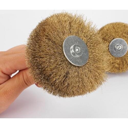 1Pc Polished Steel Wire Brush Wheel 80*6mm Wire Rust Grinding Petiole For Rotary Tool Electric Abrasive Tools