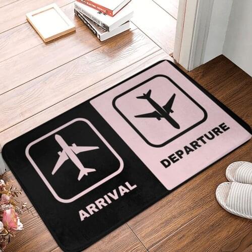 Arrival Departure Airplane Decor Doormat Carpet Mat Rug Polyester Non-Slip Floor Decor Bath Bathroom Kitchen Bedroom 40*60