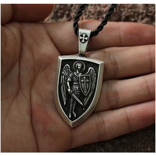 10pcs wholesale men necklace Archangel St.Michael Protect Me Saint Shield Protection Charm russian orhodox pendant necklace