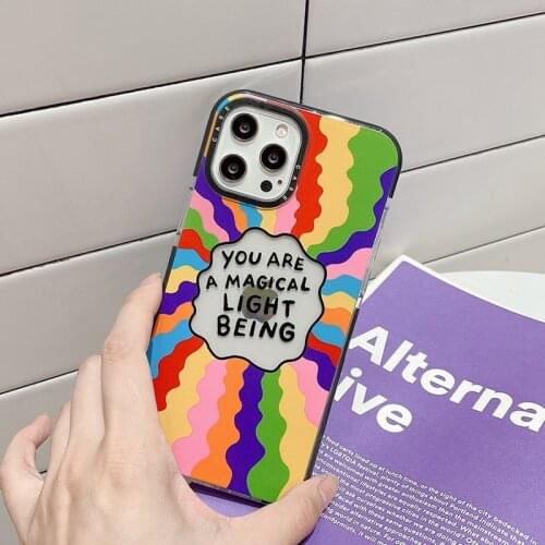 INS Fashion Rainbow Oil Painting Silicone Soft Phone Case For iPhone 11 Pro Max 12 Mini XS Max X XR 7 8 Plus SE 2020 Brand Cover